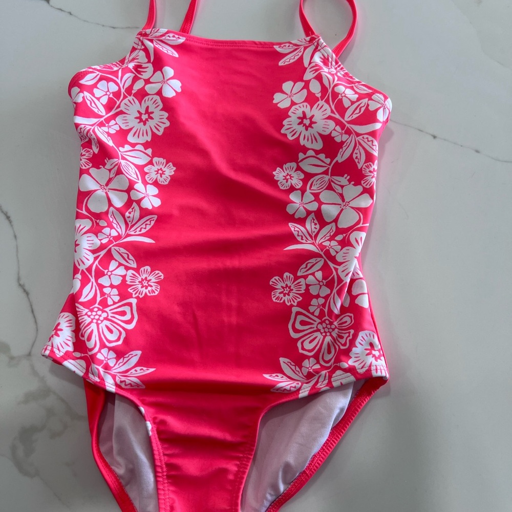 Cat & Jack Pink Floral Kids Swim One Piece